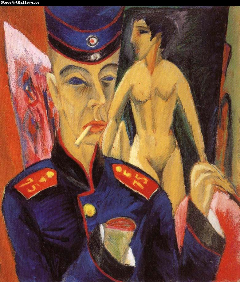 Ernst Ludwig Kirchner Selbstbildnis als Soldat